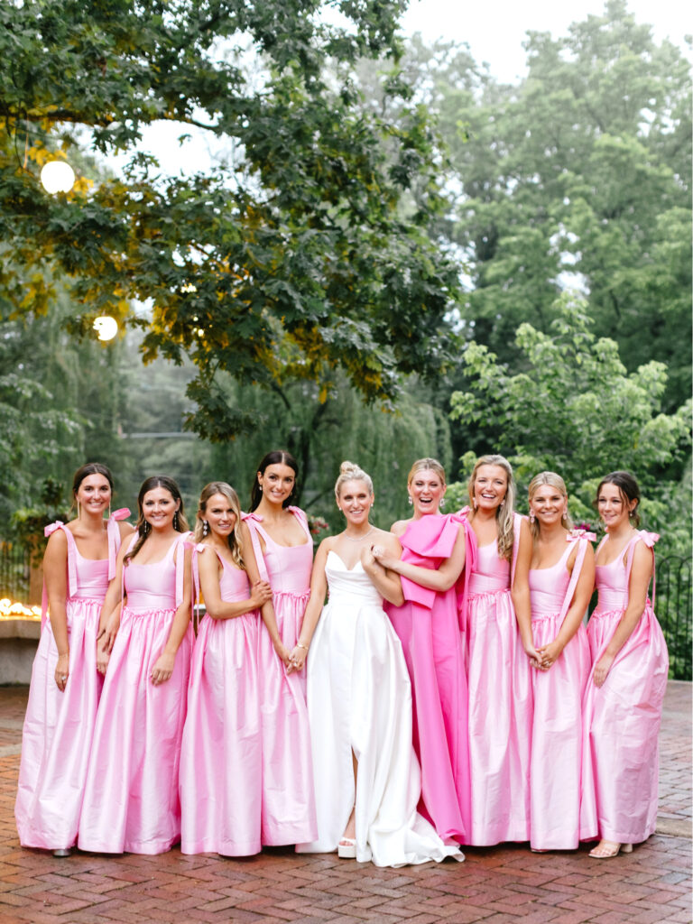 hot pink bridesmaid dresses