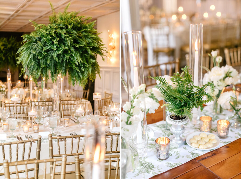 fern wedding reception table decor