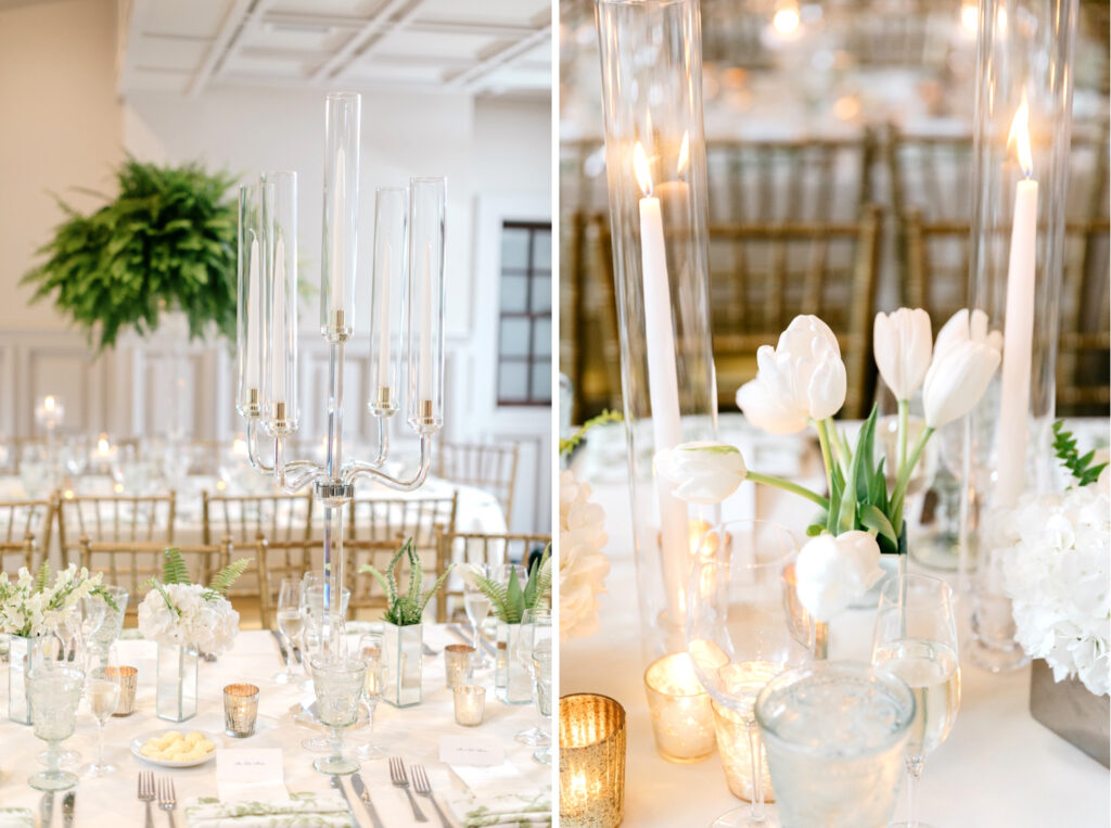 white tulips for wedding reception decor