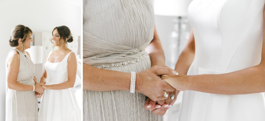 bride with her mother before her wedding day by Emily Wren Photography