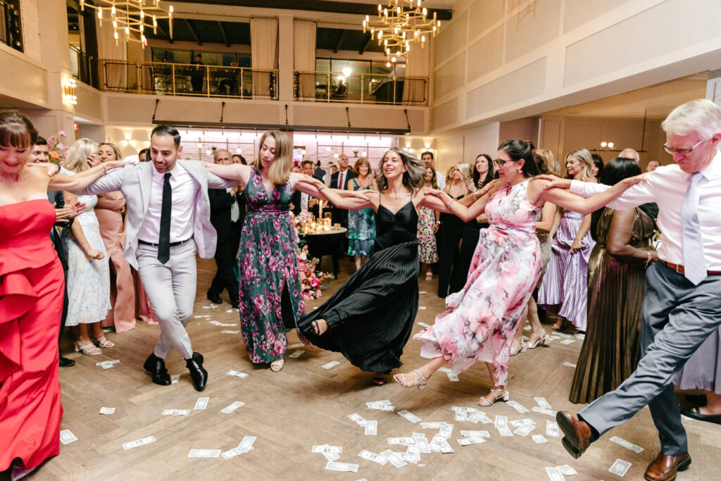 greek traditional dancing at Philadelphia wedding reception by Emily Wren Photography