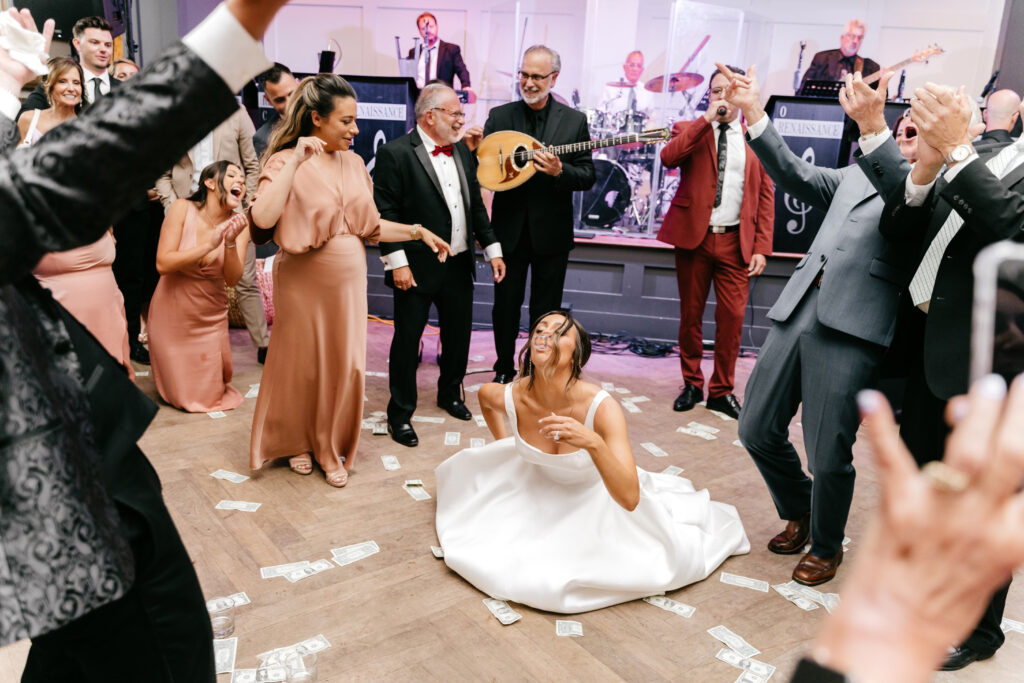 The Greek Shot dance at Philadelphia wedding reception by Pennsylvania wedding photographer Emily Wren Photography