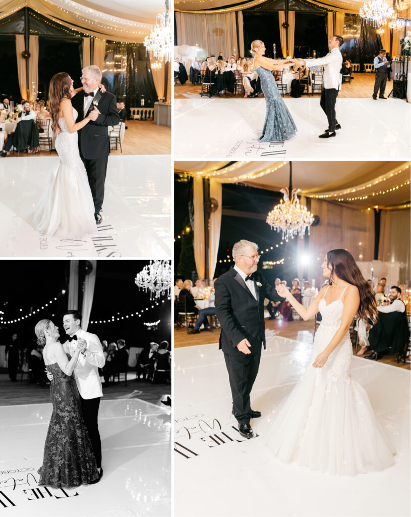 parent dances during fall Cescaphe wedding reception by Emily Wren Photography