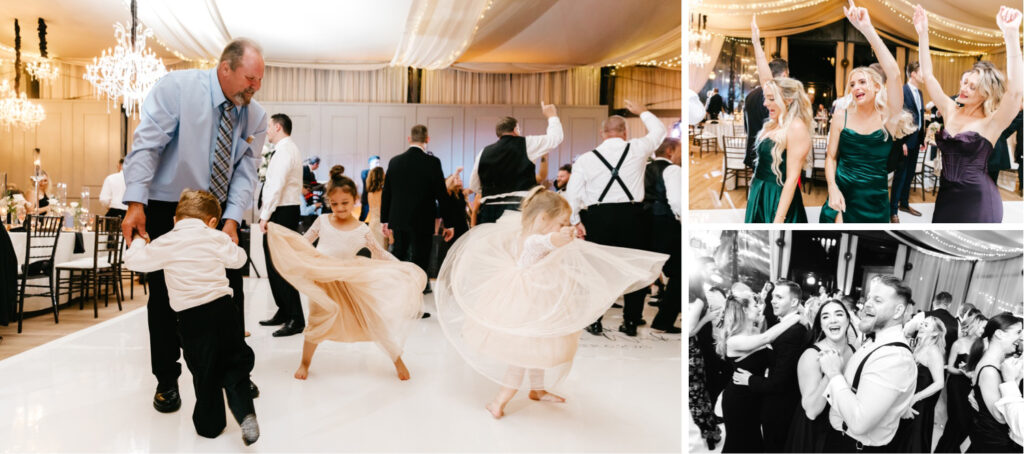 guests having fun during Cescaphe wedding reception by Emily Wren Photography