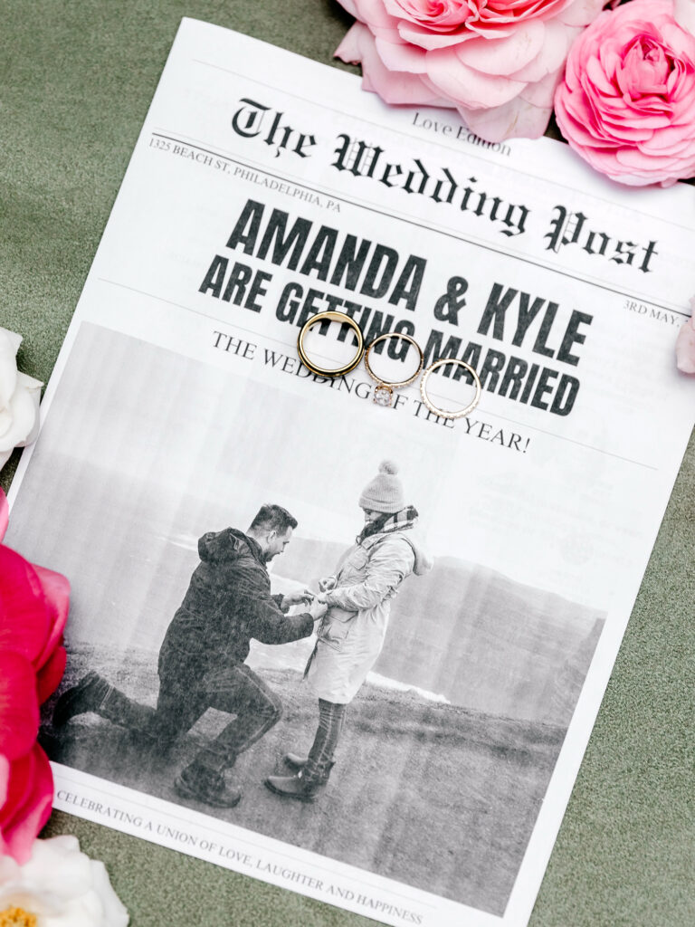 Newspaper style engagement announcement