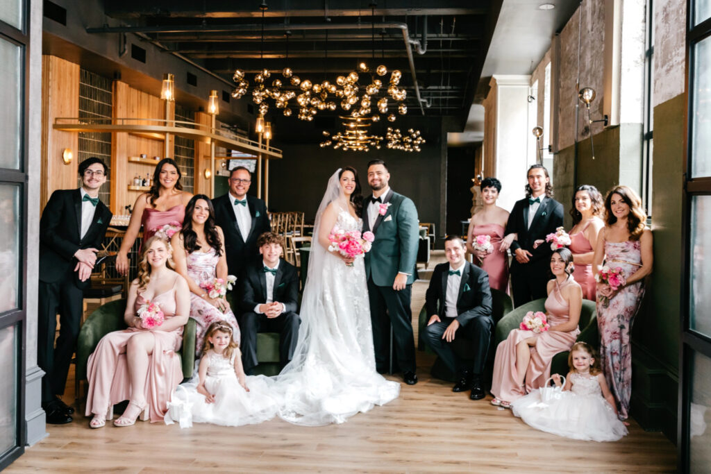 full bridal party at the Switch House by Cescaphe