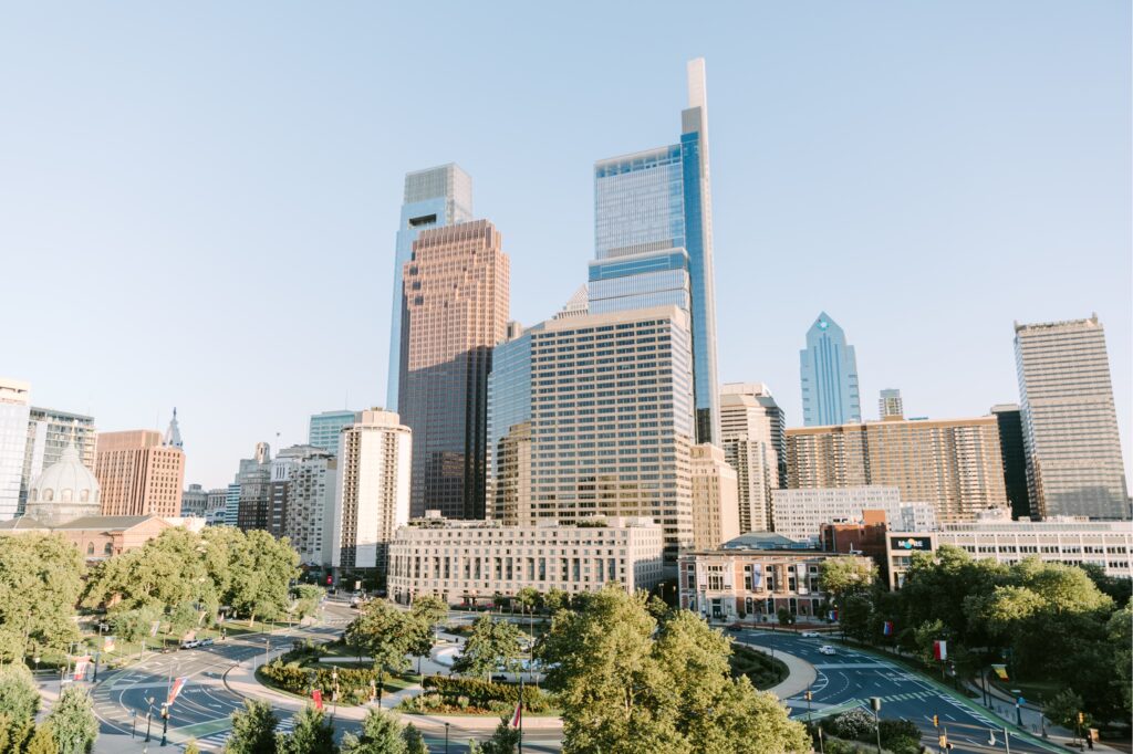 rooftop view from the Free Library of Philadelphia.