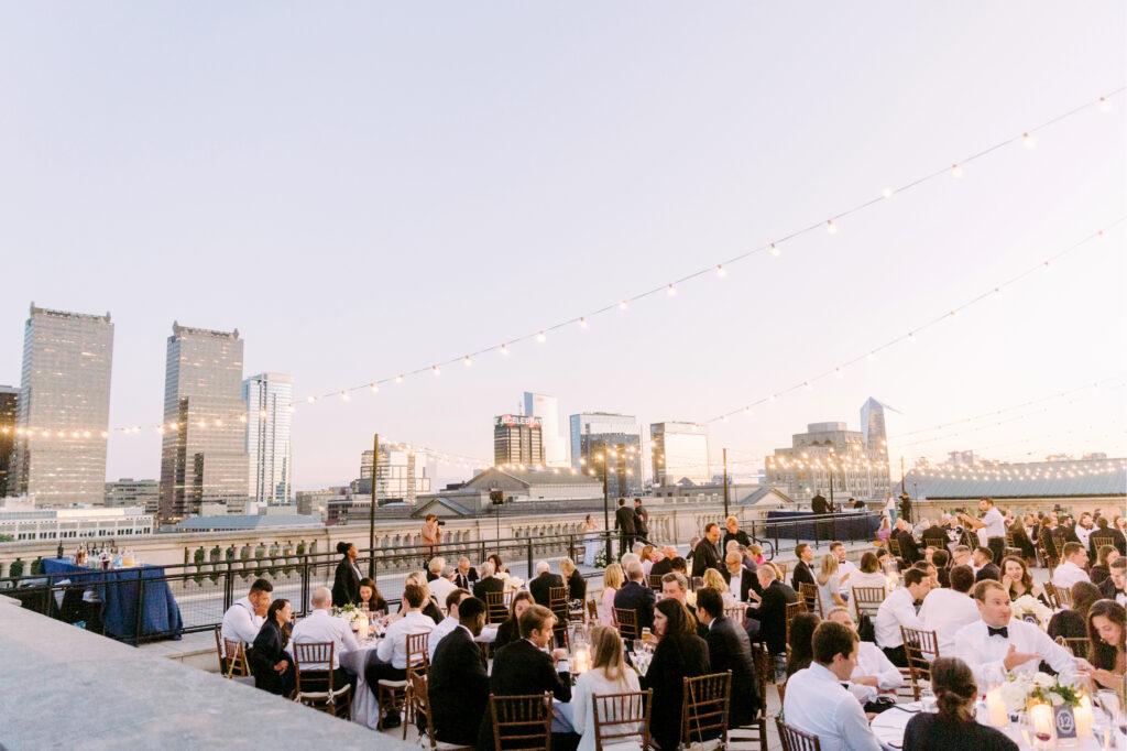 Free library of Philadelphia summer rooftop wedding reception