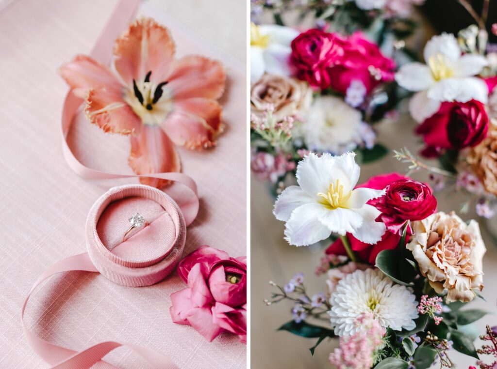 pink, white & fuchsia flowers for a vibrant spring wedding