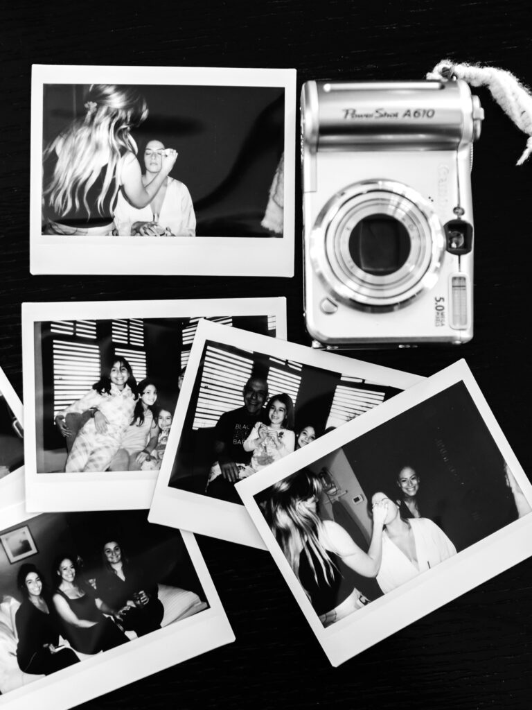 polaroids of bride & bridesmaids getting ready by Emily Wren Photography