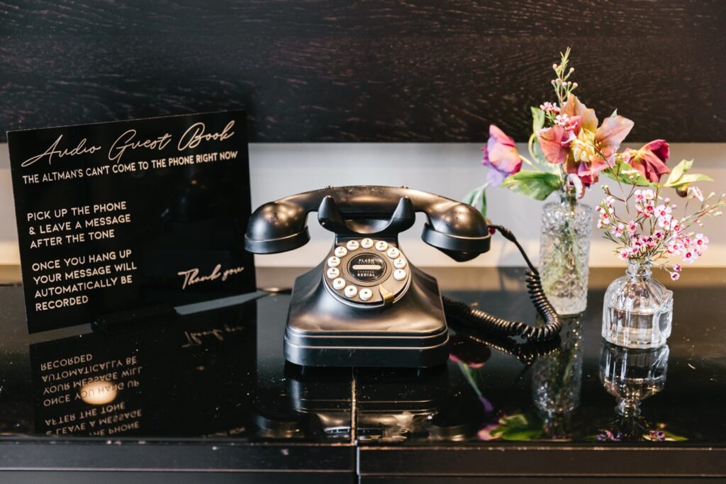 telephone wedding guest book by Emily Wren Photography