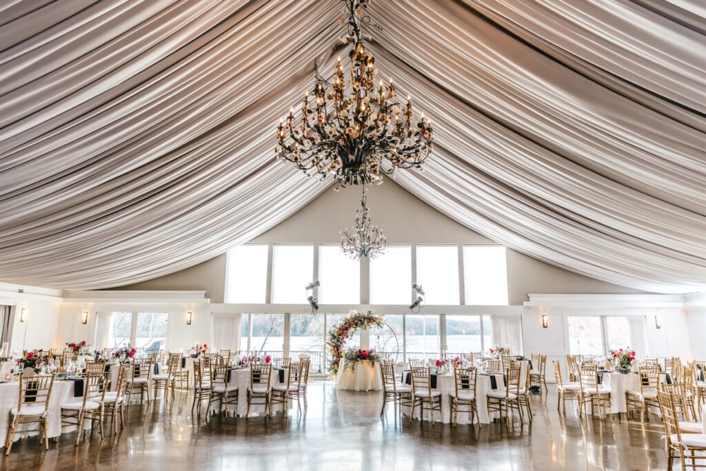 tented wedding reception at The Lake House Inn