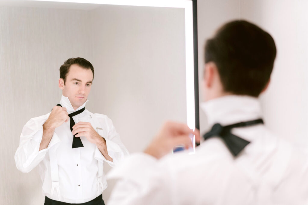 groom getting ready for his New Jersey wedding day