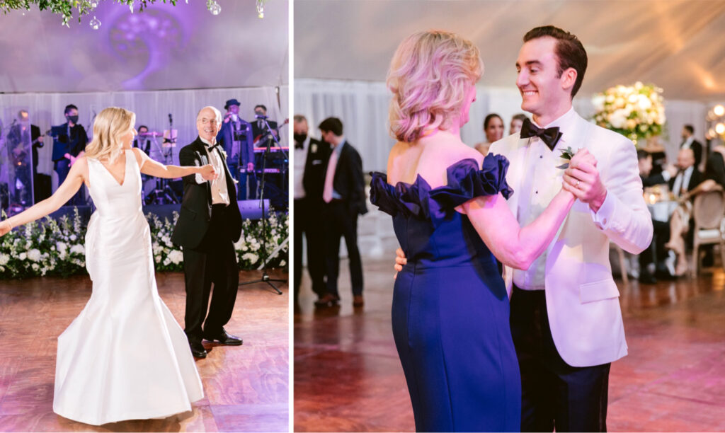 bride & groom during parent dances at their New Jersey wedding reception