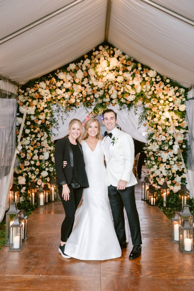 bride & groom with famous wedding planner Chrissy Lehman by Emily Wren Photography