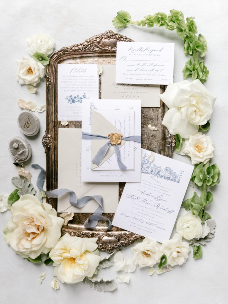 elegant dreamy wedding invitation details by Emily Wren Photography