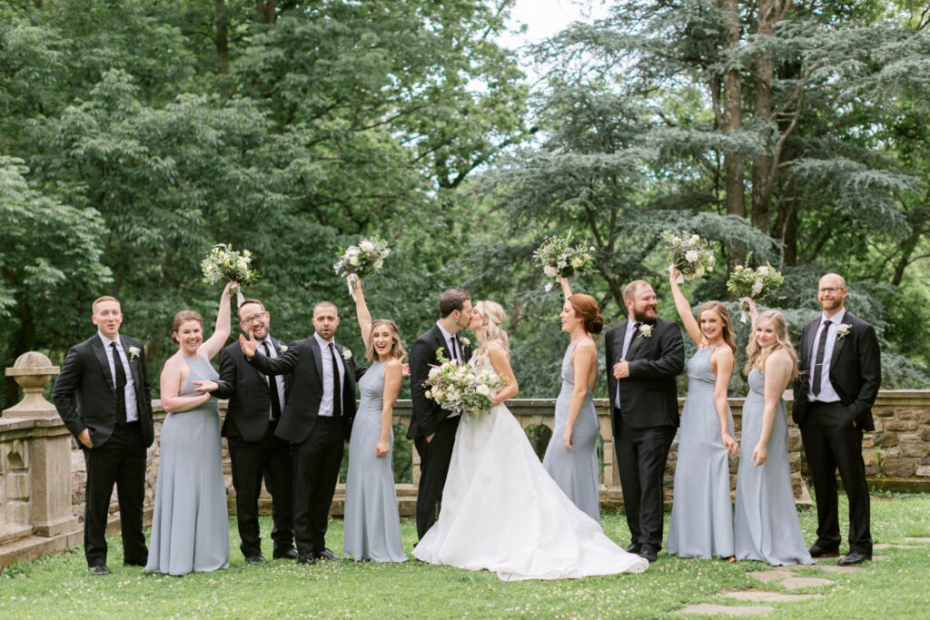 full bridal party at Ridley Creek