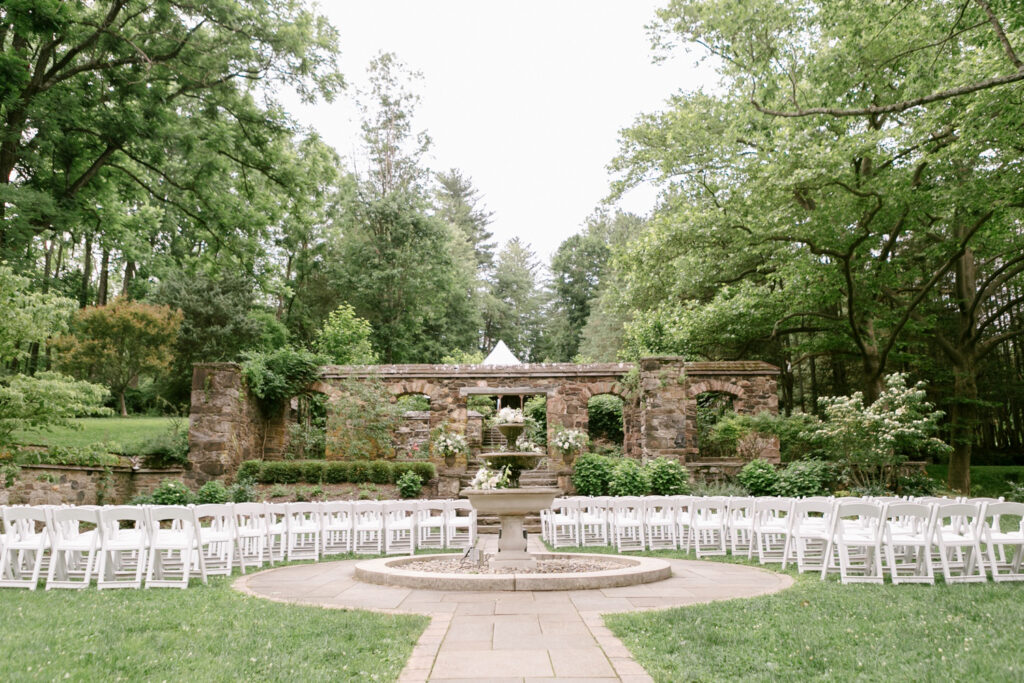 outdoor summer wedding ceremony details at Ridley Creek State Park