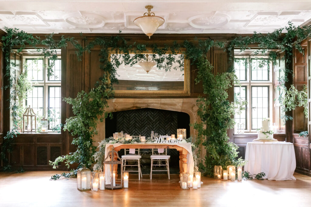 dreamy sweetheart table at summer wedding reception by Emily Wren Photography