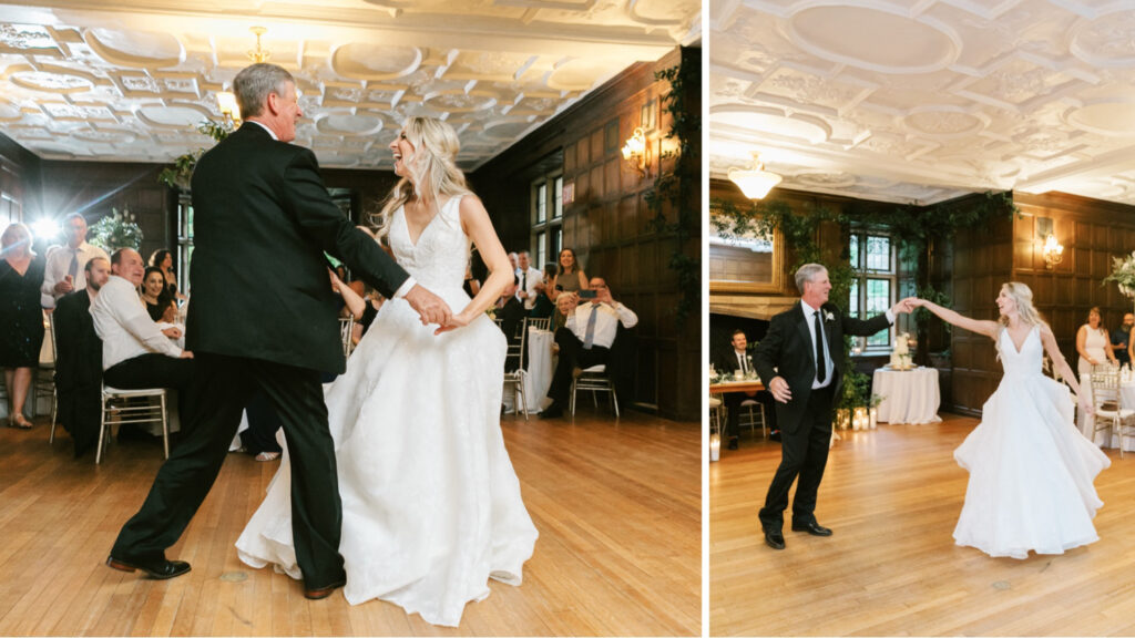 father daughter dance at Ridley Creek wedding reception by Pennsylvania wedding photographer Emily Wren Photography