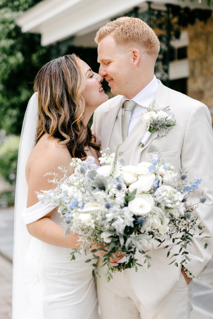 summer bride & groom at the inn at barley sheaf by Emily Wren Photography