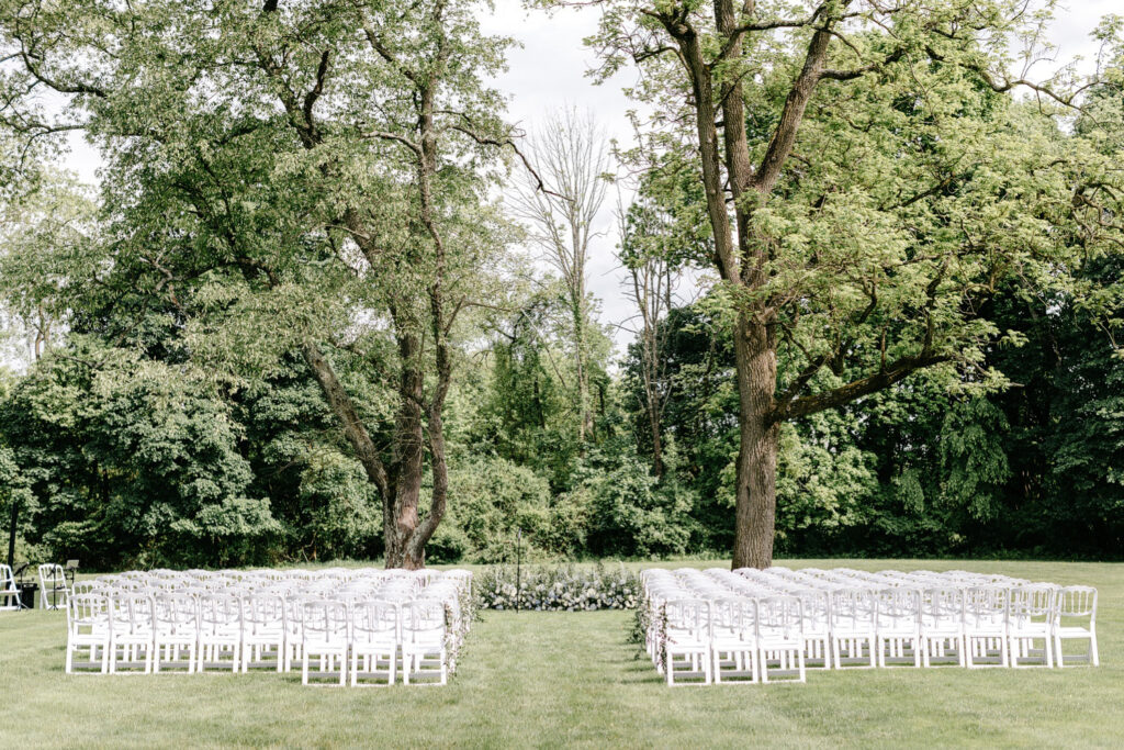 outdoor garden summer wedding ceremony at the Inn at Barley Sheaf