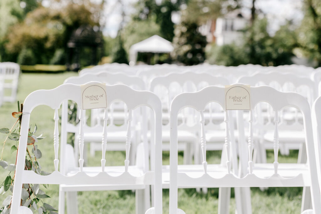 reserved seats for the mother & father of the bride