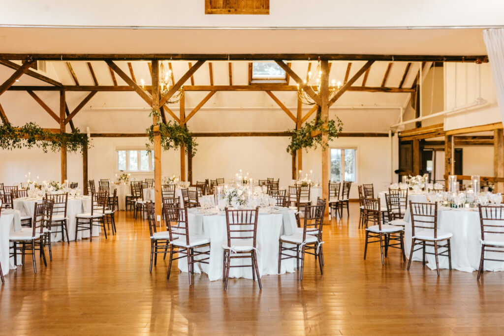 wedding reception details at the inn at Barley Sheaf by Emily Wren Photography