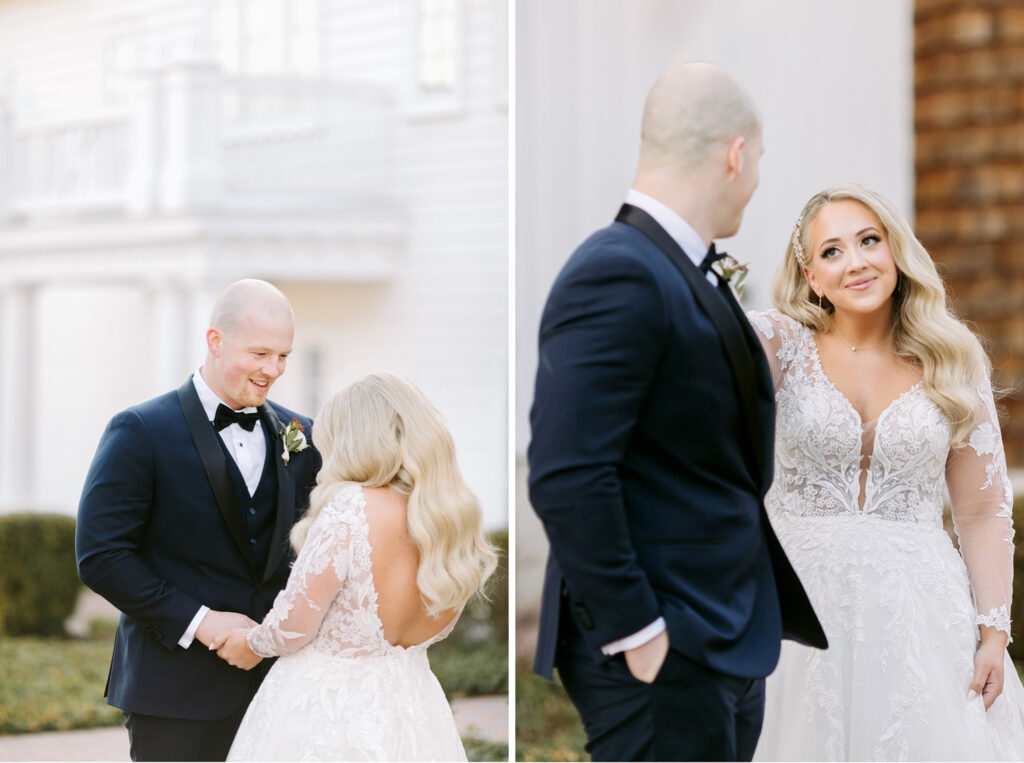 bride & grooms first look at the ryland inn