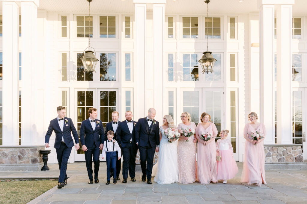 full spring bridal party on Spring New Jersey Wedding Day