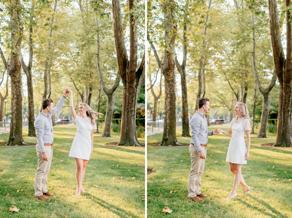 engagement photos at the Barnes Foundation by Emily Wren Photography