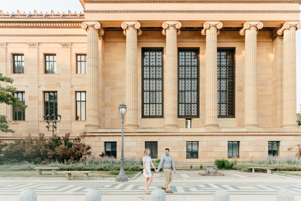 Philadelphia Museum of Art couples engagement photoshoot