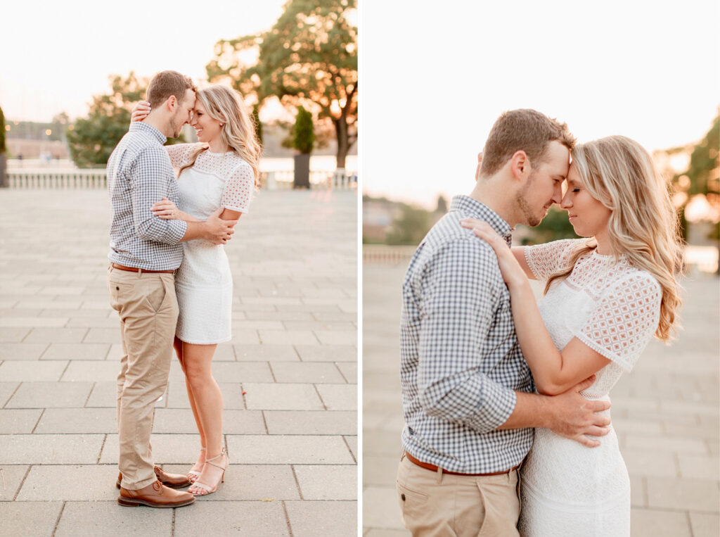 golden hour engagement photos at Water Works by Emily Wren Photography