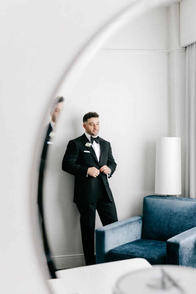 portrait of a groom before his Philadelphia Center City wedding by Emily Wren Photography