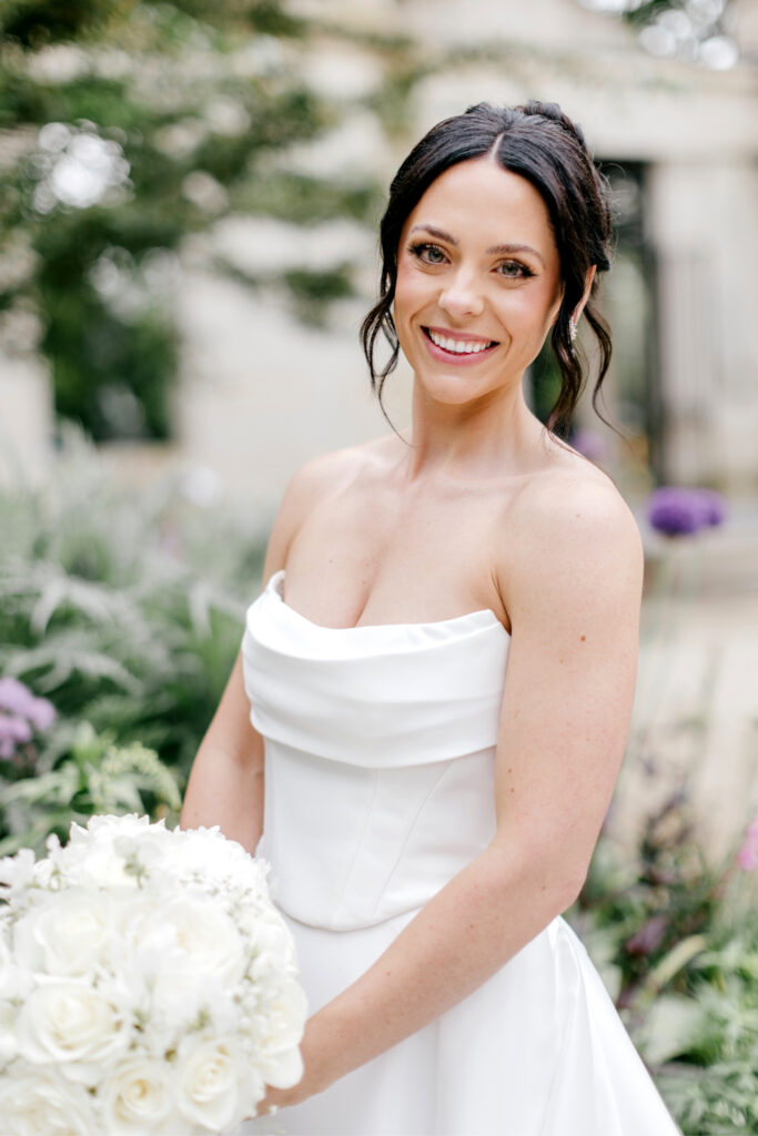 Philadelphia bridal portrait at the Rodin Museum