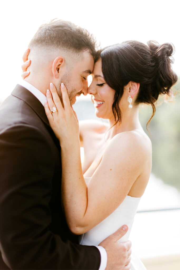 Philadelphia bride & groom portrait at sunset