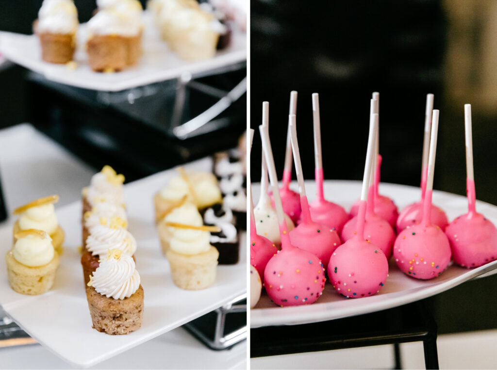 cake pops at Cescaphe wedding reception