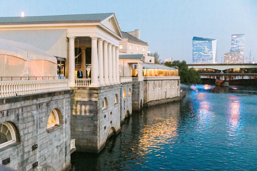 Philadelphia Water works wedding reception by Emily Wren Photography