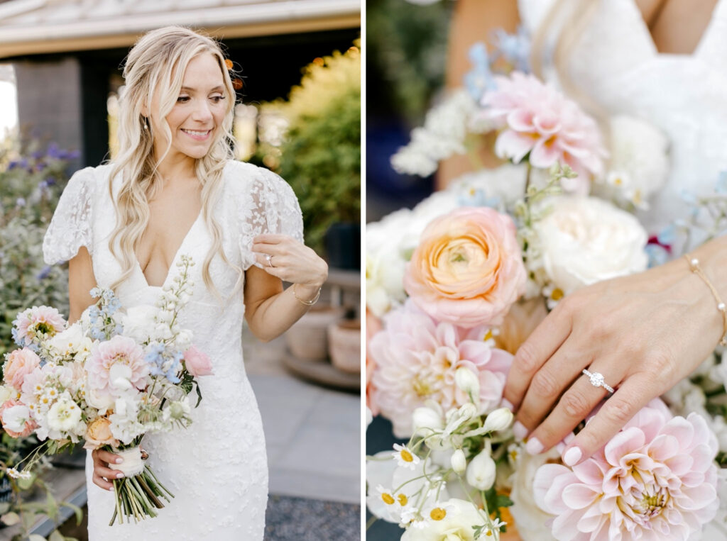 colorful pastel bridal bouquet