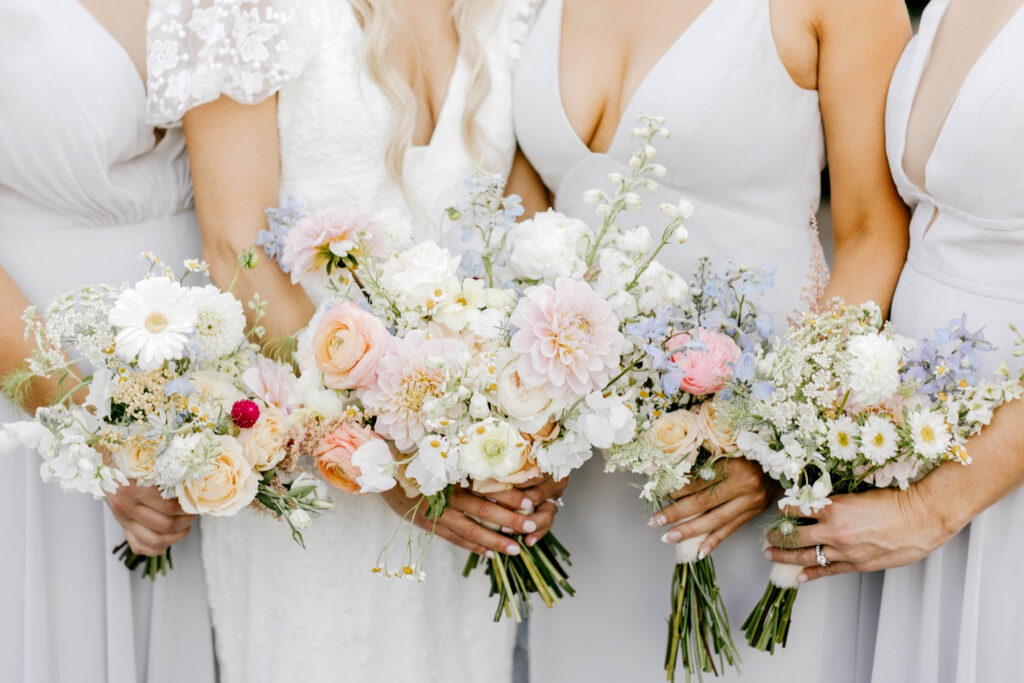 colorful summer bridal bouquets by Emily Wren Photography