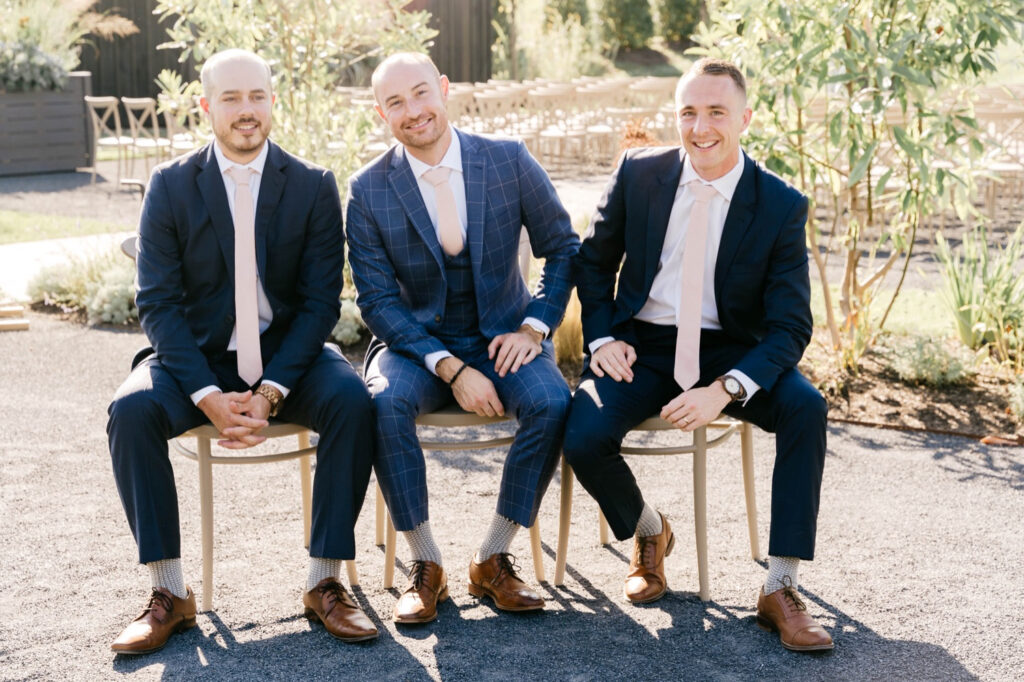 groom with groomsmen at Terrain Gardens wedding