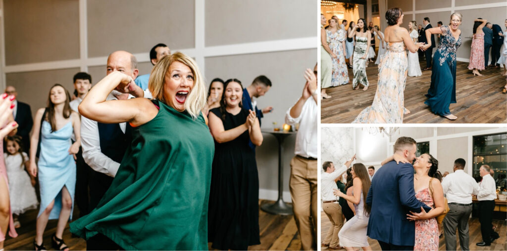 guests dancing & having fun at Terrain Gardens wedding reception