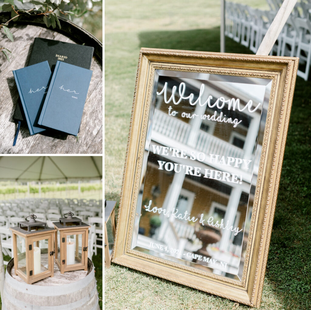 mirror wedding ceremony welcome sign