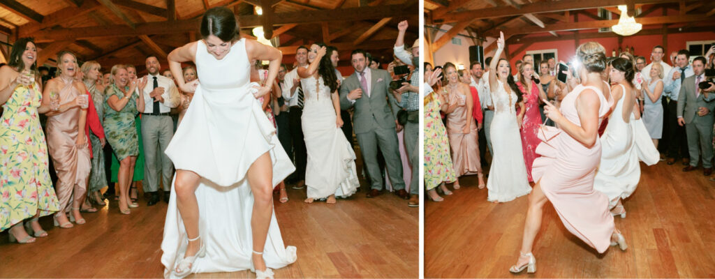 bride dancing at her Willow Creek Winery wedding reception in Cape May New Jersey