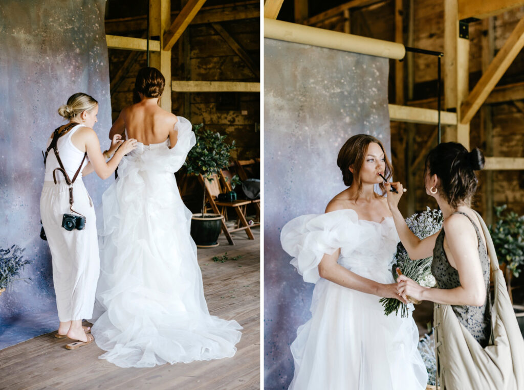 behind the scenes getting ready for Lavender Dreams Photography Workshop by Emily Wren Photography