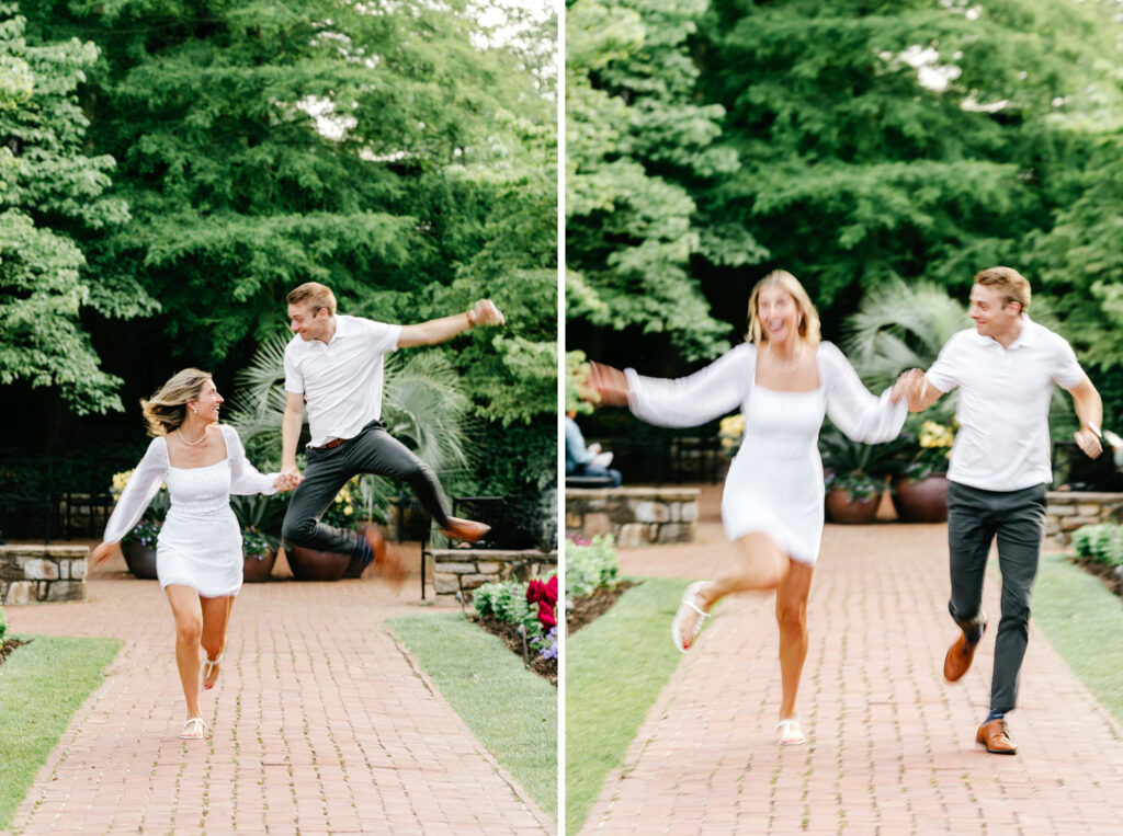 fun engagement session at Longwood Gardens by Emily Wren Photography