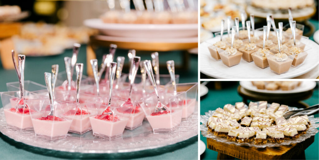 dessert bar at Philadelphia wedding reception