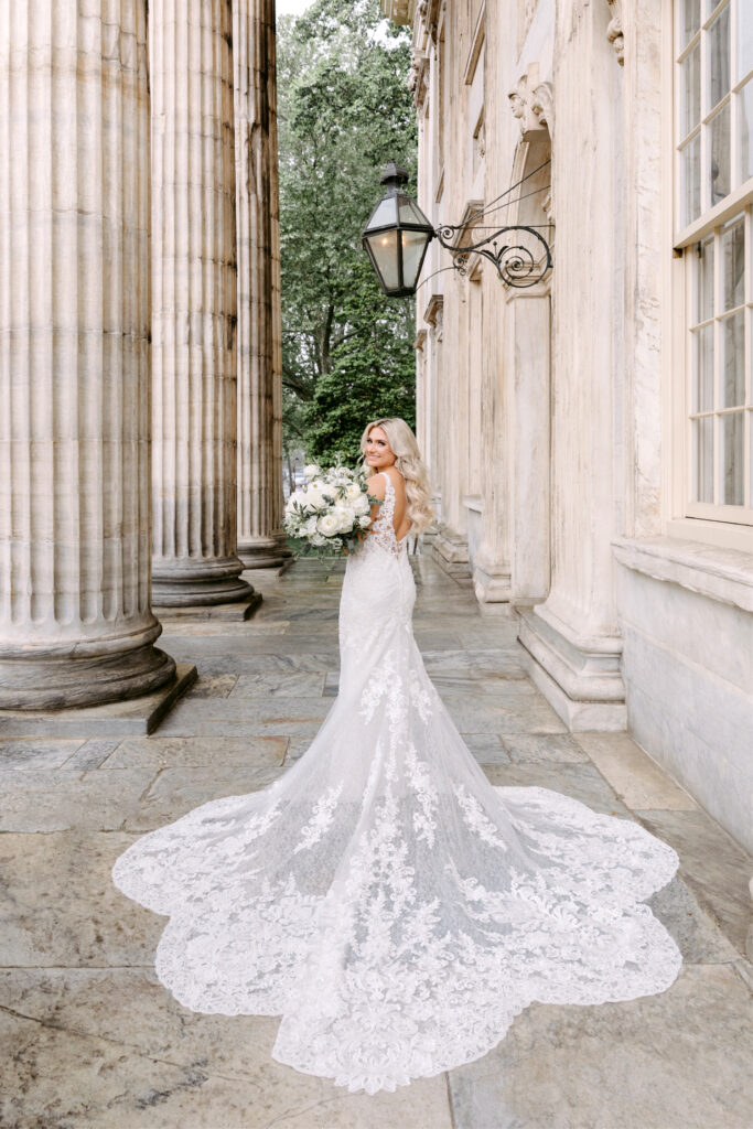 bridal portrait at Second National Bank by Emily Wren Photography