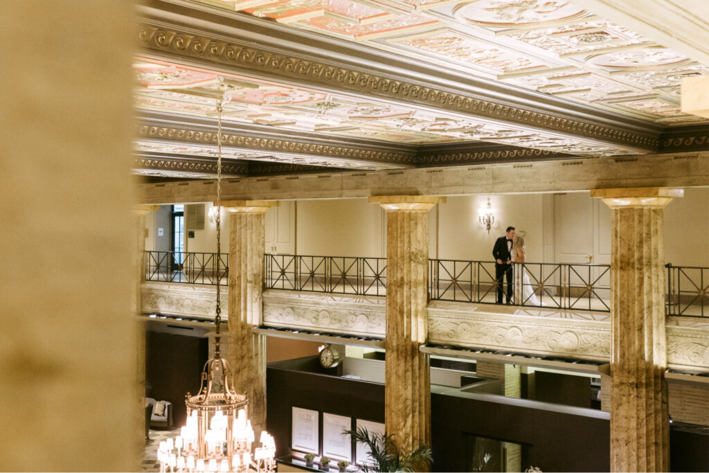 bride and groom at the Ballroom at the Ben by Emily Wren Photography