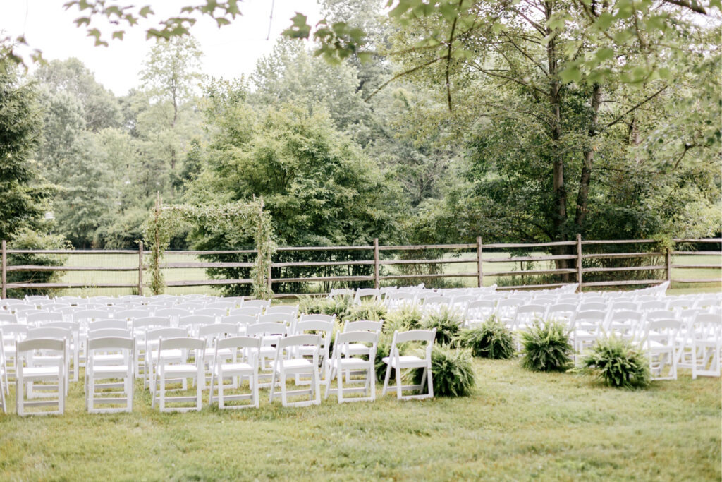 Luxury at-home estate wedding ceremony details